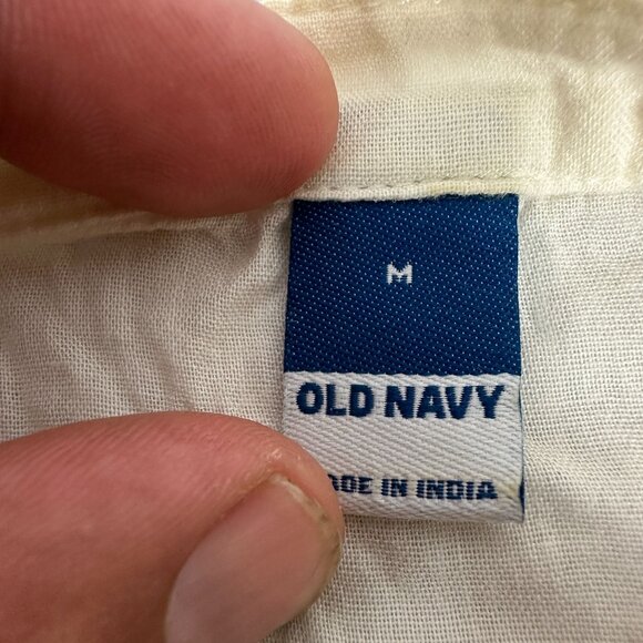 Old Navy Women's Vintage-Inspired Button-Up Blouse Cream Size M - Picture 5 of 7